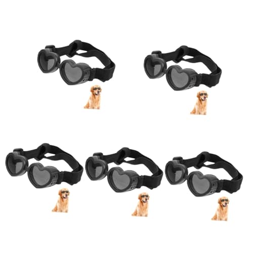 INOOMP 5 Stück Haustier Brille Welpen Sonnenbrille Hunde Kostüm Zubehör Hunde Auge Herz Hunde Brille Party Hunde Sonnenbrille Haustier Brille Sommer Haustier Brille Hunde von INOOMP