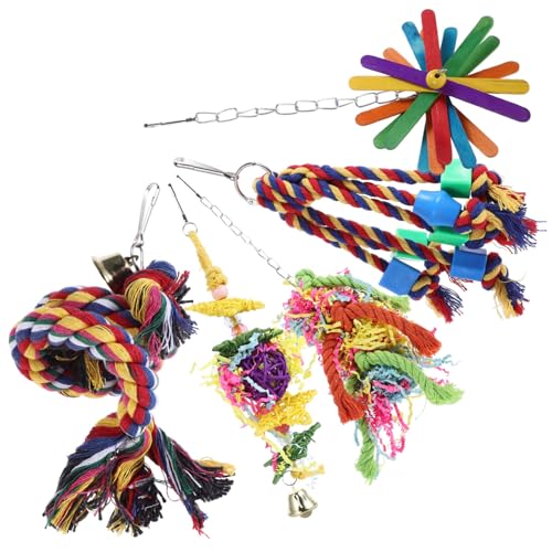 INOOMP 5 Stück Vogel Kauspielzeug Glockenkäfig Papagei Hängendes Beißspielzeug Papagei Für Kleine Papageien Vogelspielzeug Seil Vogel Kauspielzeug Zum Aufhängen Vogel INOOMP 5 Stück Vogel Kauspielzeug Glockenkäfig Papagei Hängendes Beißspielzeug Papagei Für Kleine Papageien Vogelspielzeug Seil Vogel Kauspielzeug Zum Aufhängen Vogel von INOOMP