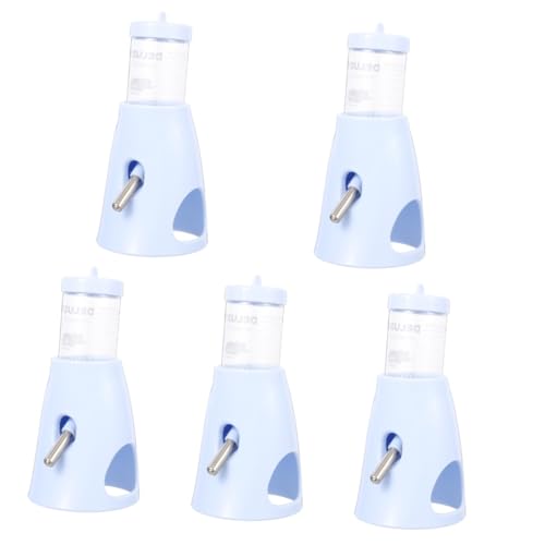 INOOMP 5St Wasserflasche für Hamster Hamsterbecken Käfigauffangschale Käfig-Chinchilla Hamster wasserspender nager trinkflasche Bodenhamsterflasche Boden Chinchilla Flasche pp Sky-Blue von INOOMP