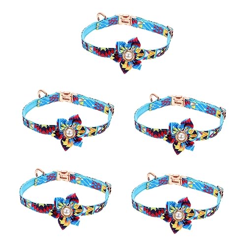 INOOMP 5st Haustierhalsband Sommerhalsketten Abreißhalsband Für Haustiere Halsketten Für Mädchen Hundehalsband Für Welpen Fliege Perlenkette Mit Charme Kragen Der Hund Nylon Katze von INOOMP