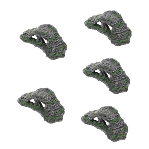 INOOMP 5st Haustierzubehör Fischversteck Schildkröten Kletterndes Ornament Schildkröten-Dock-reptil Fischunterkunft Kletterrampe Für Amphibien Dekoration Lebensraumplattform Harz von INOOMP