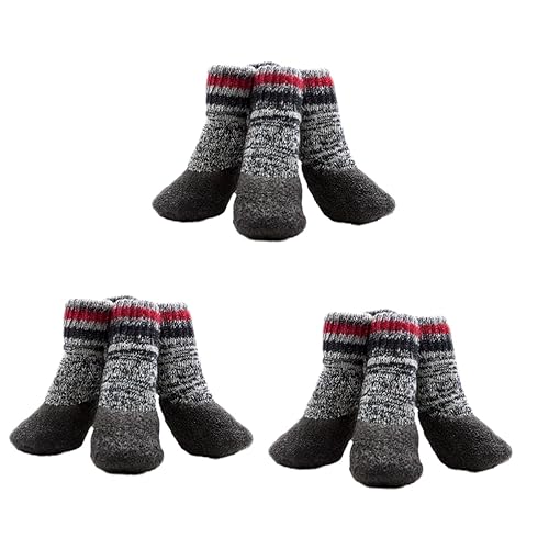 INOOMP 6 Paare Haustier Hund Socken Outdoor-Socken Hundepfotenschutz für den Winter pet paw Paws pfotenschutz warme Socken sockenschuhe Haustiersocken rutschfeste Hundesocken warm halten von INOOMP