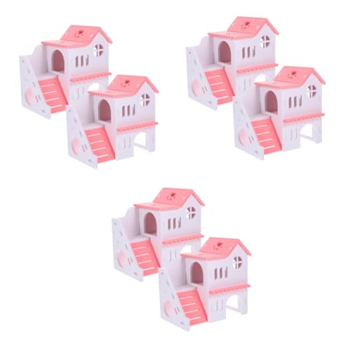 INOOMP 6 STK Hamster Doppel Villa hamsterhaus Hamster häuschen Syrische Hamster Villa Rattenhaus meerschweinchen versteck Nest Kleine Tiere Kleines Spielzeug Versteck PVC von INOOMP