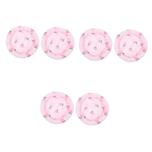 INOOMP 6 STK Hamster Pad Hundebett Mit Runder Rolle Haustierbettliege Kühlende Schlafmatte Spielzeug Reptichip Runde Tischsets Reptilienöl Klein Pp Baumwolle Rosa Meerschweinchen von INOOMP