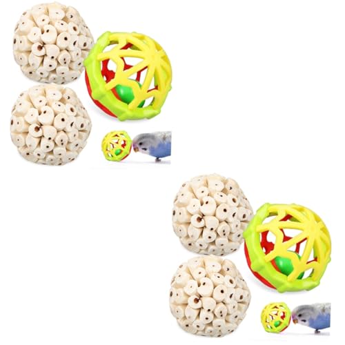 INOOMP 6 STK Vogel Spielzeugball Schnabelkugel zerfetzen Spielzeug für Vogelkäfige Vogelfußspielzeug Bird Toys Vogelspielzeug Schleifen von Schnabelkugeln Kauspielzeug für Papageien Gummi von INOOMP