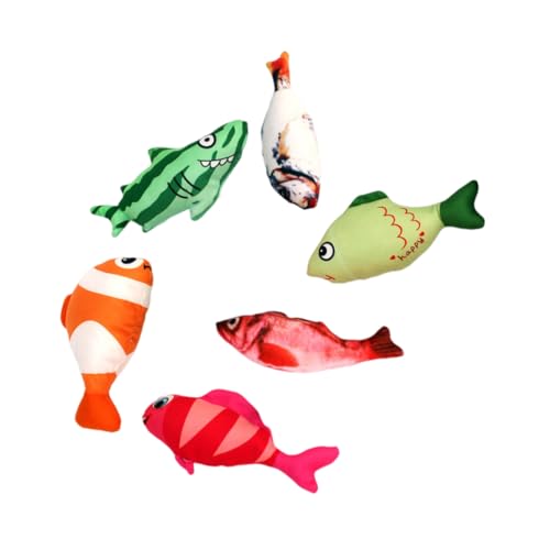 INOOMP 6 Stück Katzenspielzeug Spielzeugfische für Katzen Fischspielzeug für Haustiere Katzen beißen Kätzchen kauert Baumwolle INOOMP 6 Stück Katzenspielzeug Spielzeugfische für Katzen Fischspielzeug für Haustiere Katzen beißen Kätzchen kauert Baumwolle von INOOMP