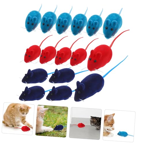 INOOMP 60 STK Beflockte Für Katze Mäuse-katzenspielzeug Katzenspielzeug Für Wohnungskatzen Katze Katzenminze Spielzeug Katzenspielzeug Quietschende Mäuse Vinyl Hauskatze Haustier von INOOMP