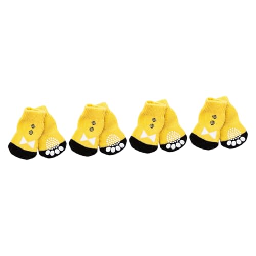 INOOMP 8 STK Baumwollsocken für Haustiere Kamerahalsband für Hunde Hundeschuhe Welpenbedarf Haustiersachen pet Supplies hundepflege sockenschuhe Hundesocken Haustiersocken Yellow von INOOMP