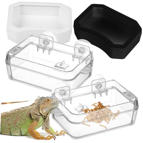 INOOMP 8 STK Futterspender für Reptilien Anti-Flucht-Schüssel für Reptilien Schlangenwasserschale Suction Cup saugnäpfe Saugnapf-Futterstation für Reptilien Wasserfutternapf für Reptilien von INOOMP