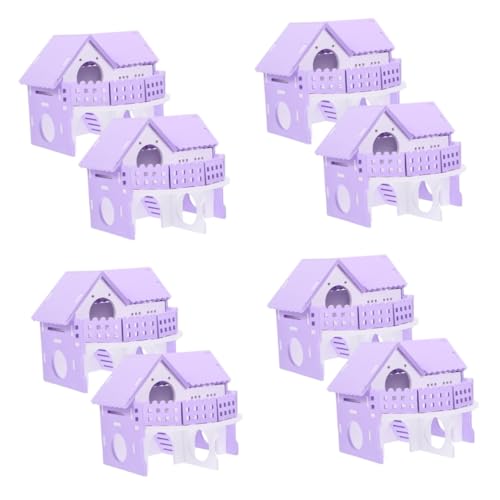 INOOMP 8 STK Hamster Doppel Villa Hamsterhaus Versteck Hamsterverstecke Rattenhaus Rattenkäfig-versteck-Villa Hamsterhütte Meerschweinchenställe Hamsterkäfig PVC Holzhaus Goldener Bär von INOOMP