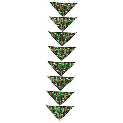 INOOMP 8 STK Weihnachtslätzchen Weihnachtshundeschal Weihnachtswelpenbandana Hundehalstuch Krawatte Für Haustiere Hunde Speichel Handtuch Weihnachtshundehalsband Hundeschals Polyester von INOOMP