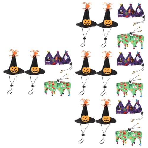 INOOMP 8 Sätze Halloween-Hut Dekorativer Katzenschal Dekorativer Hundehut Halloween-katzenhalsband Katzenhut Halloweenkostüm Krippendekor Katze-Halloween-schal Halloween-hundehüte Stoff von INOOMP