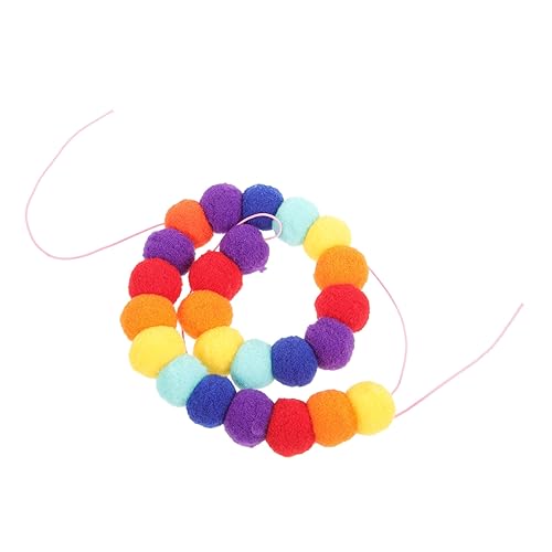 INOOMP Ballkragen Aus Haustierfell Buntes Katzenhalsband Weicher Hund Modisches Hundehalsband Regenbogen Hundehalsband Verstellbares Hundehalsband Verstellbare Hundehalsbänder Polyester von INOOMP