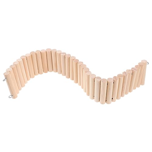 INOOMP Holzbrücke für Hamster Kletterspielzeug 6 X 50 cm Flexible Leiter Sicher Bequem für Kleintiere von INOOMP