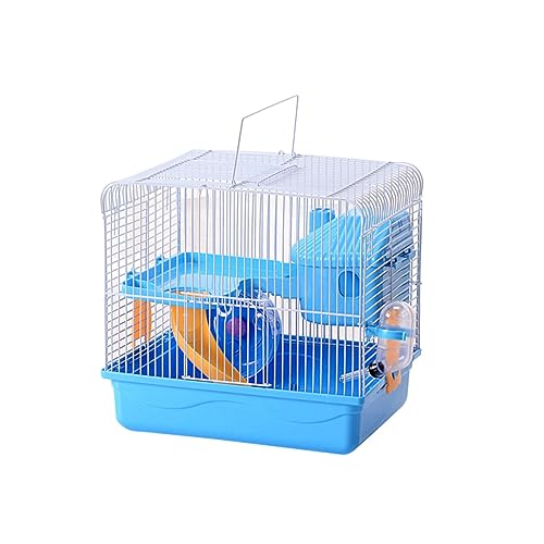 INOOMP Chinchillakäfig Hellblau Tierkäfig Hamster+Käfige Hamster käfig Hamster cage wasserzapfsäule scheibtruhe Rad wasserverteiler Villenkäfig für kleine Haustiere Hamsterkäfig Blue von INOOMP