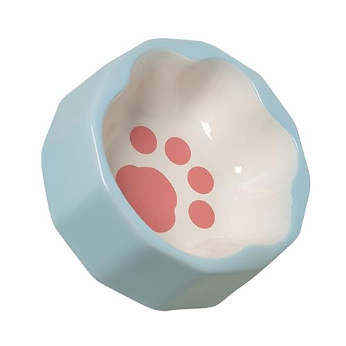 INOOMP Futternapf für Haustiere süße Katzennäpfe Schüssel für Haustier Kaninchen trinkschale Katzennapf pet Feeder pet Water Bowl Futternapf für Hunde schräge Katzennäpfe Keramik Blue von INOOMP