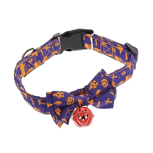 INOOMP Halloween-Kragen Hundehalsband Sicherheitshalsbänder Für Katzen Halsschmuck Für Haustiere Dekoratives Katzenhalsband Festival-katzenschleifenhalsband Herbstdeko Polyester Violett von INOOMP