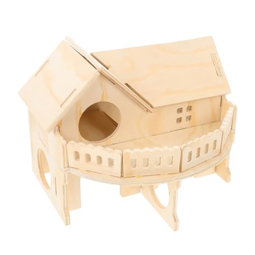 INOOMP Hamsterhaus Hamsterspielzeug Haustier Schlafhaus Hamster-verstecknest Spielzeug-Haustiere Hamster-schlafnest Spielzeughamster Verstecke Für Hamster Guinea Ratte Hölzern Brown von INOOMP