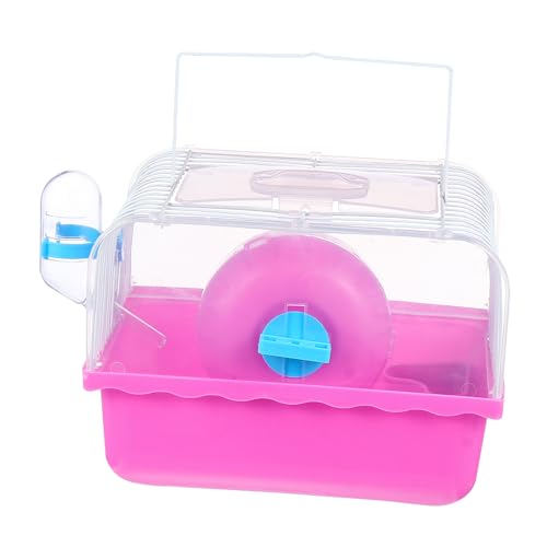 INOOMP Hamsterkäfig Hamster käfig Hamster cage Wassernapf Villenkäfig für kleine Haustiere Hamster Starterkäfig Hamsterhaus transparentes Haustiernest Chinchilla Tragetasche Plastik von INOOMP