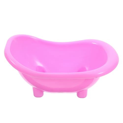 INOOMP Hamsterwanne Hamstertoilette Rennmaus-Sand-Badewanne Miniatur-Puppenhaus-Badewanne Hamster Spielplatz Hamster Spielzeug Badewanne für Babypuppen Badehaus für Hamster Abs Rosa von INOOMP