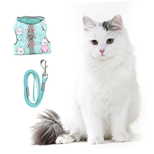 INOOMP Haustier Katzengeschirr Tanktops Katzengeschirr aus Polyester cat Leash cat Harnesses Muskelshirt Leine Weste aus Katzennetz Laufweste für Katzen Kätzchen Jacke Seil Gurt Gürtel von INOOMP