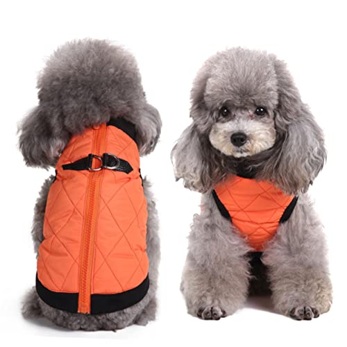 INOOMP Haustierbekleidung Welpenjacke mit Reißverschluss Hund wintermantel hundemantel mit reißverschluss Dog Raincoat Mantel für Hunde hundepulli Dog Coat Winterkleidung für Hunde Orange von INOOMP