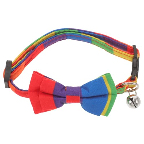 INOOMP Haustierhalsband seidenband bändchen Regenbogen-Hundehalsband Katzenfliegen Welpenhalsband verstellbares Halsband für Hund zartes Hundehalsband einstellbar Krawatte Stoff von INOOMP