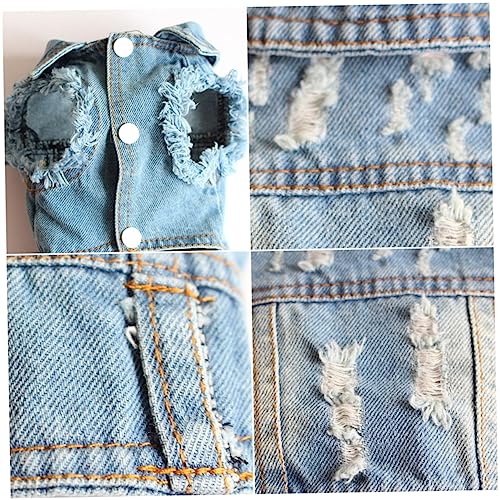 INOOMP Haustierkleidung Hundekleidung Kleidung Weste Jeans Weste Jeansweste Winter Kleid Kleider Denim-Hundewesten Weste für Hunde Bichon Winterkleidung Haustier Hund kleine Weste von INOOMP