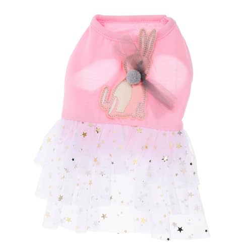 INOOMP Haustierkleidung a Dogs Journey hundekostüm kostüme für Hunde Welpenkleidung Outfit für Mädchen Rock Kleider Party-Hundetuch Kleid für Hund Sommer gehorsames Kaninchen Rosa von INOOMP