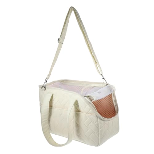 INOOMP Kleine Haustiertrage Für Katzen Und Kaninchen Tragetasche Aus Mit Großen Taschen Faltbar Und Tragbar Ideal Für Reisen Mit Haustieren Soft Sided Cat Carrier von INOOMP