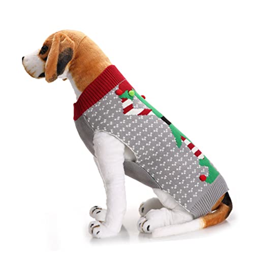 INOOMP Hundekleidung Pullover für Katze Hundekostüme Haustier Santa Kostüm Weihnachtskostüm für Hunde Grauer Hundepullover großer Hundepullover Weihnachtspullover Welpenkleidung Junge xs von INOOMP