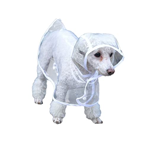 INOOMP Hunderegenmantel Wasser Leichter Kapuzenpullover Hundebett Mädchen-kätzchenhalsband Durchsichtiger Regenponcho Welpen-Hoodie Kleiner Hund Regenmantel Haustier Kleidung Weiß von INOOMP