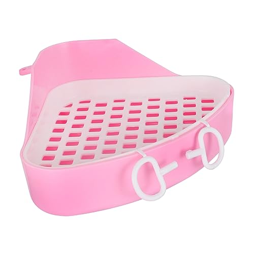 INOOMP Kasten Kaninchentoilette Hamster Triangel-töpfchentrainer-Ecke Wurf-Zug-Kaninchen Häschen Toilette Haustier-Kaninchen-Toilette Toilettentraining Kaninchen Rosa Plastik von INOOMP