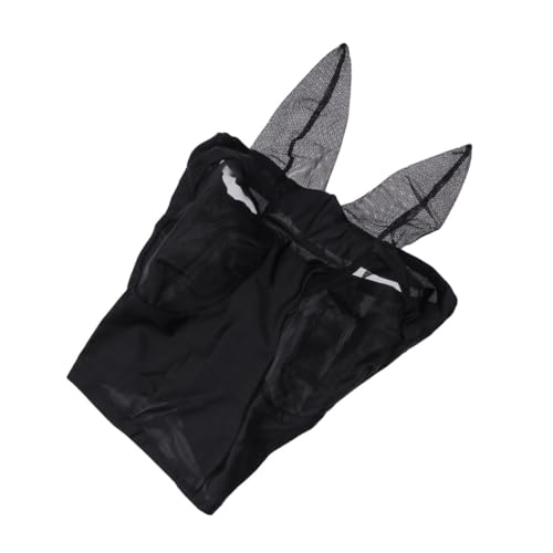 INOOMP Pferdekopf Netz Horse mask Pferdekopf-Mesh-Maske Maske aus Pferdenetz Masken Pferdefliege Pferdekopfmaske Kopfschutzmaske Fliegenschutzmaske Pferdekopf Mesh Mückenschutzmaske Black von INOOMP