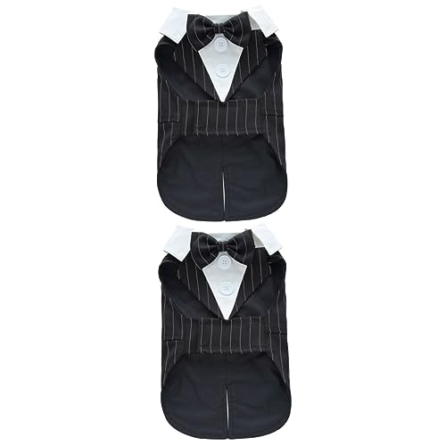 INOOMP Schwarze Anzüge 2st Smoking Für Haustiere Kleidung Hunde-Smoking-kostüm Kleider Für Eine Hochzeit Kleider Für Hochzeiten Als Gast Heimtierbedarf Polyester Jacke Fräulein Hündchen von INOOMP