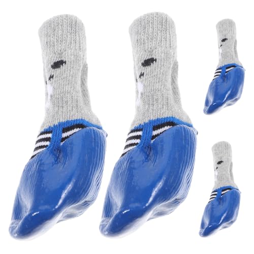 INOOMP Socken 4 Stück Haustierschuhe Staubdichte Hundesocke Heiße Pflaster-hundeschuhe nschutzsocke Regnerische Hundestiefel Outdoor-hundestiefeletten Kleiner Hund Wasserdicht Baumwolle von INOOMP