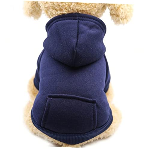 INOOMP Warmes Kostüm für Hund marineblaue Haustierkleidung kleine hundekleidung männlich Haustier Herbst Winter Kleidung Haustierkleidung mit Tasche Haustier warme Kleidung warm halten von INOOMP