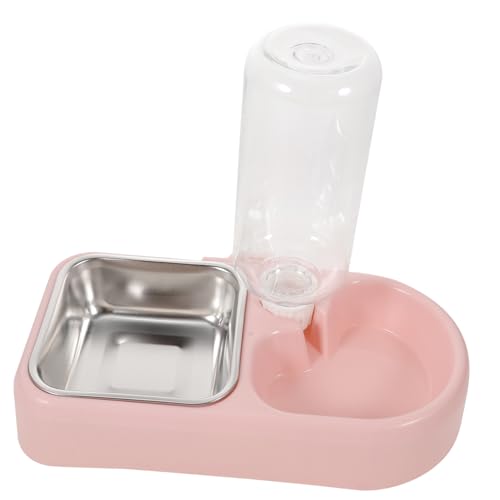 INOOMP Wasserspender Für Hunde Hundefutter Spender Wasserspender Für Welpen Katzenfutterspender Futterspender Für Katzen Katzenfutterautomat Rosa Erdfarben Automatischer Trinkbrunnen von INOOMP