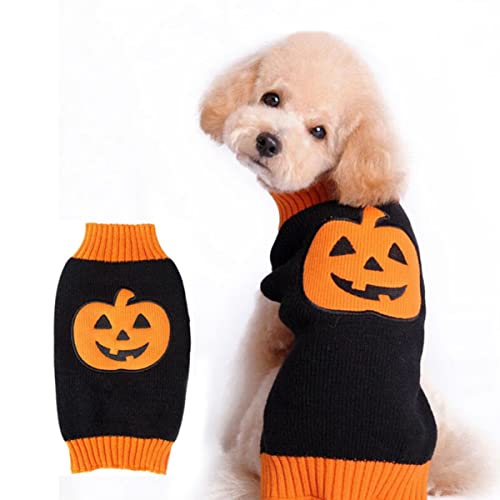 INOOMP Welpenpullover Halloween-Outfits Halloween-Kostüme für Hunde hundepullover hundepulli Weihnachtspullover Kleider gestrickter Rollkragenpullover für Hunde winziger Kleiner Hund Chef von INOOMP