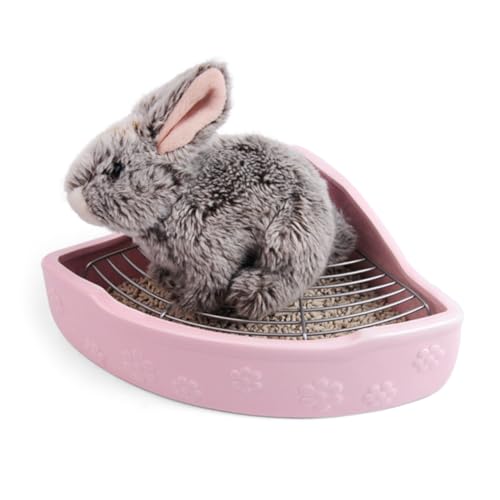 INOOMP meerschweinchen Toilette Bunny hasenscheisse trödel Pinchen kanninchen Frettchen Katzentoilette Hasen-Katzentoilette Haustiere Kaninchentoilette Haustier-Reinigungstoilette Rosa von INOOMP