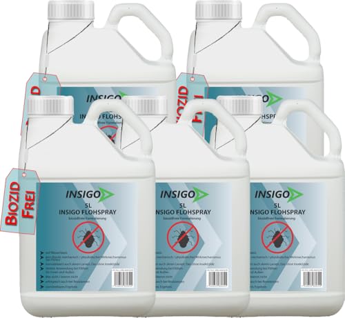 INSIGO Flohspray für Wohnung und Möbel 25L - Abwehrspray gegen Flöhe mit Sofortschutz - Floh-Spray für Hunde und Katzen - Flohmittel hochwirksam & laborgeprüft von INSIGO