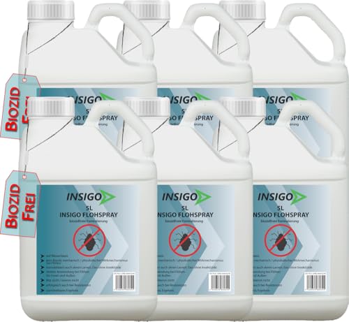 INSIGO Flohspray für Wohnung und Möbel 30L - Abwehrspray gegen Flöhe mit Sofortschutz - Floh-Spray für Hunde und Katzen - Flohmittel hochwirksam & laborgeprüft von INSIGO