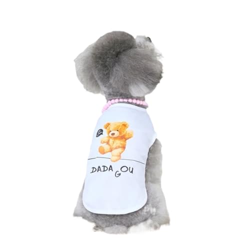 Bär Weste Haustier Hund Kleidung Sommer Haustier T-Shirt Kleidung Hunde Kostüm Mode Chihuahua Atmungsaktive Mädchen Mops Haustier Weste (Color : 4, Size : L) von INSTR