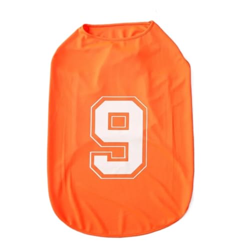 Große Hunde Kleidung Sommer Atmungsaktive Haustier Sport T-Shirt Hund Hoodies Kleidung Retriever Labrador Jersey Kostüm Mantel Zubehör (Color : Orange, Size : 5XL) von INSTR