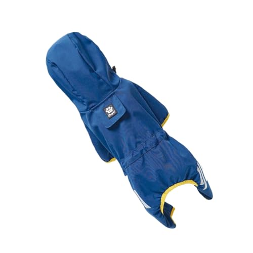 Haustier Hund Regenmantel Kapuzenkleidung Reflektierende wasserdichte Jumpsiut Jacke Mode Outdoor Atmungsaktive Kleidung Kompatibel mit kleinen mittelgroßen Hunden (Color : Blue, Size : L) von INSTR