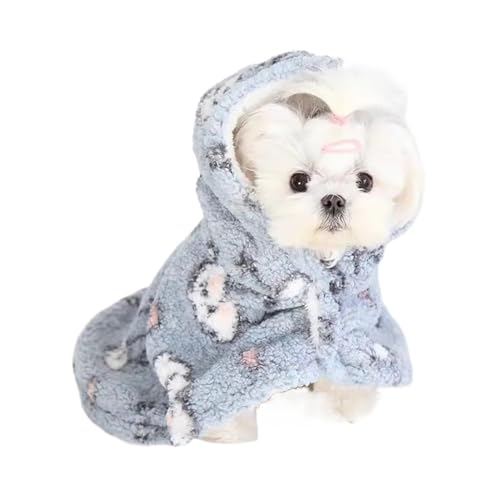 Haustier-Kleidung, Hundemantel, Decke, Robe, Tloak, Handtuch, kleine Hunde, niedlich, bequem, warm, Baumwolle, Schießen im Freien, Cartoon-Pattern, Bulldoggen (Color : B2, Size : M) von INSTR