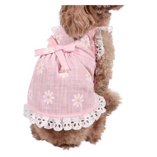 Haustierkleidung for Hunde, Gänseblümchen-Hosenträgerrock, Sommer, atmungsaktives Spitzenkleid, Hunde- und Katzenkostüm, kompatibel mit kleinen, mittelgroßen Haustieren, Chihuahua-Teddy-Kleidung (Col von INSTR