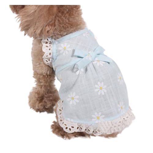 Haustierkleidung for Hunde, Gänseblümchen-Hosenträgerrock, Sommer, atmungsaktives Spitzenkleid, Hunde- und Katzenkostüm, kompatibel mit kleinen, mittelgroßen Haustieren, Chihuahua-Teddy-Kleidung (Col von INSTR