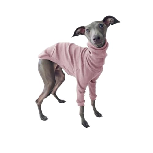 Hund Kleidung Frühling Herbst Hohe Kragen Zweibeinigen Haustier Kleidung Greyhound Whippet Rollkragen Pyjamas Warme Kleidung Hund Liefert (Color : Pink, Size : 3XL) von INSTR