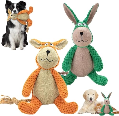 INSTR Robustrabbit – Entwickelt for Starke Kauer, Robustes Kaninchen-Hundespielzeug, Robustes Kaninchen-Hunde-Kauspielzeug, quietschendes Hundespielzeug (Color : 2pcs) von INSTR